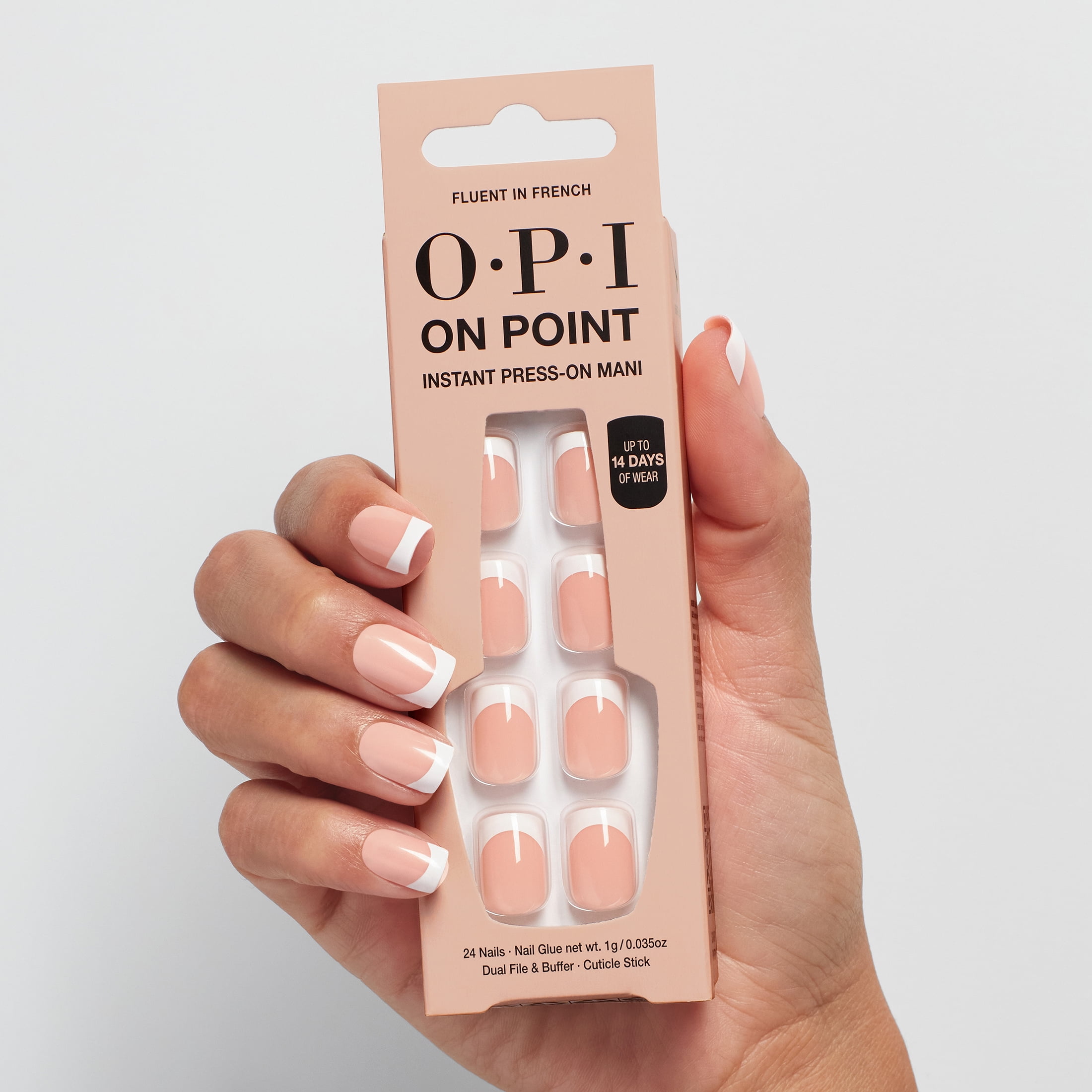 OPI On Point Instant Press On Nails, Fluent In French, False Nails, 24 Pieces