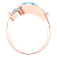 thumbnail image 4 of Three-Stone Engagement Ring for Women - 3.5ct Simulated Turquoise in 14K Rose Gold Promise Ring, 4 of 7