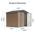 thumbnail image 6 of Brown Outdoor Storage Shed, Asofer 8x6ft Shed w/Locking Entry & Ventilation for Courtyard, Garden, 6 of 8