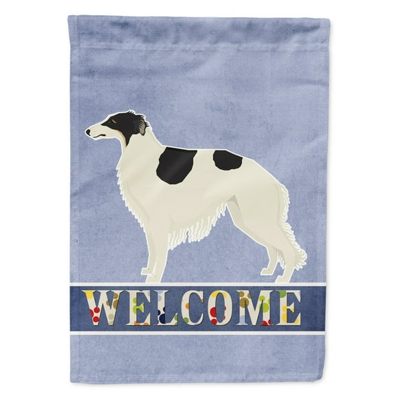Borzoi Welcome Flag Canvas House Size