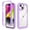Purple, variant on Back Case for iPhone 15, Luxury TPU Front Frame PC Clear Back Full Body Shockproof Hybrid 2 In 1 Anti-Scratch Anti-Slip Protective Phone Cover Case for iPhone 15, Purple