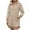 Khaki, variant on Womens Fall Long Sleeve Mini Dress Casual Half Zip Cap Sleeve Contrast Loose Sweatshirt Dresses with Pockets