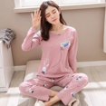 thumbnail image 3 of Pijamas de manga larga para mujer, conjunto de ropa de casa informal de gran tamaño, sección delgada, otoño e invierno, primavera y otoño, nuevo, 3 of 4