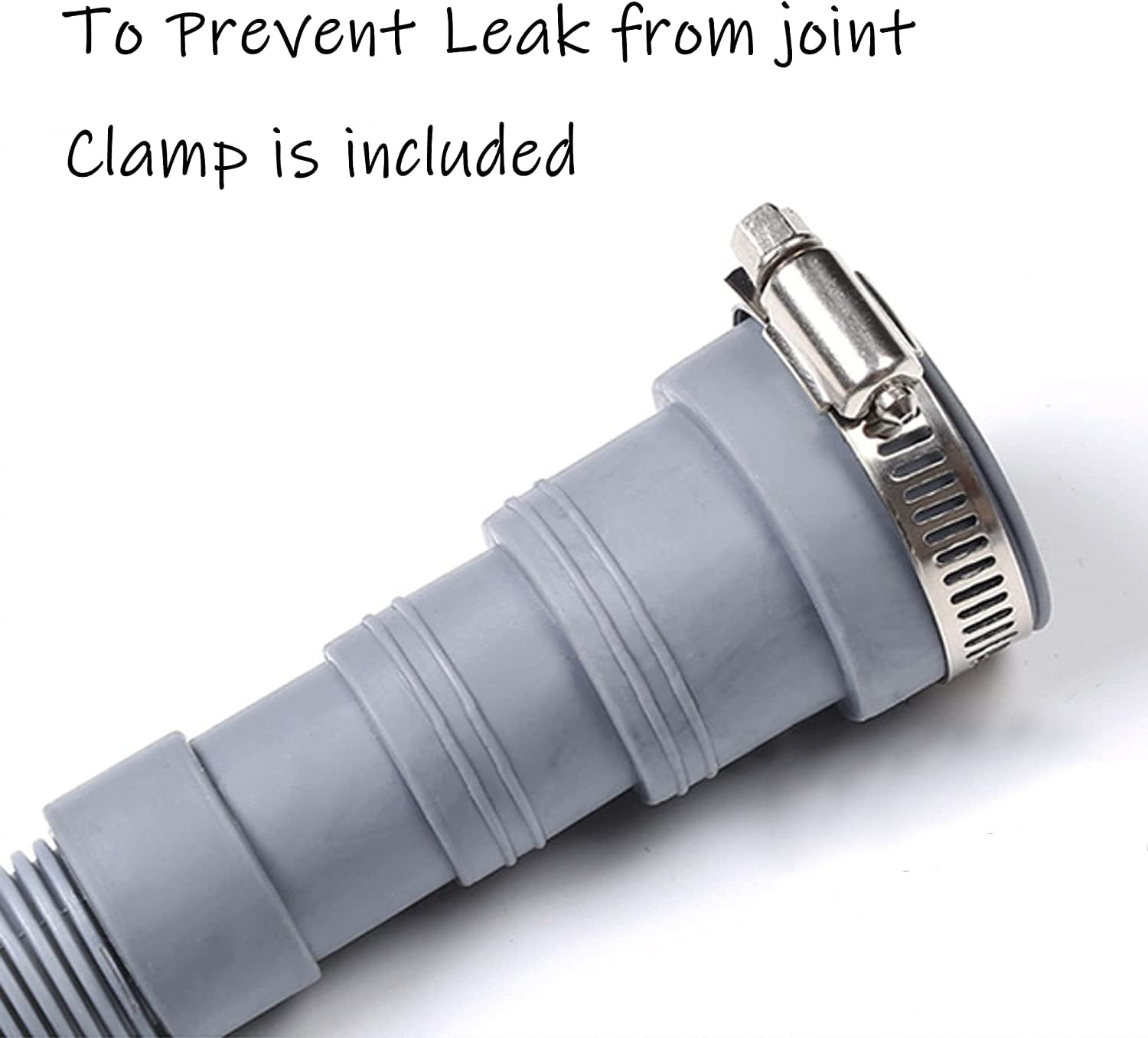 HLMOptimo 23 Feet Universal Washing Machine Drain Hose Flexible Dishwasher Drain Hose Extension Kits Corrugated Washer Hose w/ 1 Adapter 4 Clamps 1 U-Bend Holder