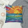 thumbnail image 2 of Orinice ocean waves sunset Graphic Decorative Men Women Room Cushion Throw Pillow Cover for Home Couch Living Room Bed Sofa 12x12in, 2 of 5