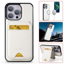 for iPhone 13 Pro Max Case Wallet with Card Holder for Women Men Compatible with Magsafe Wallet Detachable Magnetic 2 in 1 Stand Credit Card Slots PU Leather Shockproof Phone case-Off, White