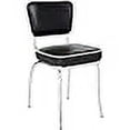 thumbnail image 3 of Richardson Seating Retro Chrome Kitchen Chair with 2" Box Seat, Black, 3 of 4
