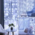 thumbnail image 2 of Window Curtain String Light 300 LEDs USB Powered Waterproof Fairy Lights 8 Lighting Modes Remote Control Lights for Christmas Bedroom Party Wedding Home Garden Wall Decorations, (White), 2 of 7