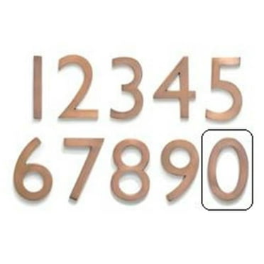 Architectural Mailboxes  Solid Cast Brass 4 inch Floating House Number Antique Copper ''0''