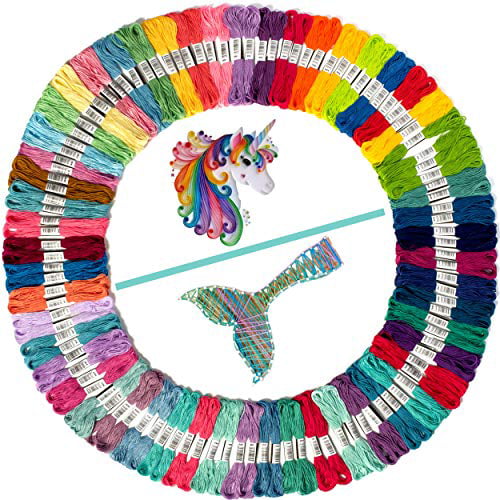 Colors are Coded as Embroidery Floss Numbers for Cross Stitch Unicorn DIY Friendship Bracelet String Kit Embroidery Thread and Accessories Perfect Gift for Girls String Thread Craft Supplies