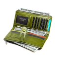 thumbnail image 3 of Carteras de cuero para mujer Western Bifold Check Book Holder Carteras, tarjeteros y organizadores de dinero para mujer grandes (verde), 3 of 5