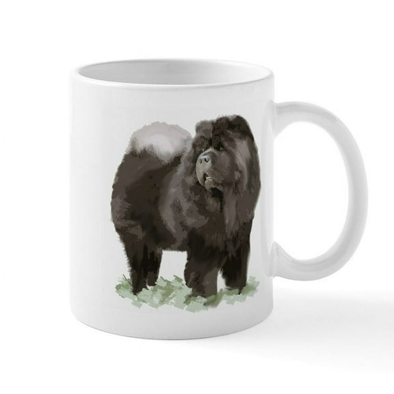 CafePress - Black Chow Portrait Mug - 11 oz Ceramic Mug - Novelty Coffee Tea Cup