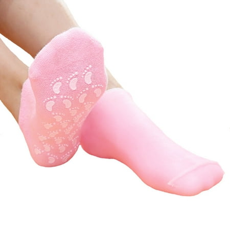 Tuscom 1 Pair Moisturizing Gel Socks Ultra-Soft Original Gel Socks Moisturizing Socks Spa Gel Soften Socks for Dry Cracked Feet Skins Gel Lining Infused with Essential Oils and