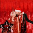 thumbnail image 4 of 3 Pack Red Streamers Party Backdrop Christmas Decorations Backdrop Curtains Carnival Casino Theme Birthday New Year Holiday Celebration Bachelorette Party Decorations Supplies, 4 of 7