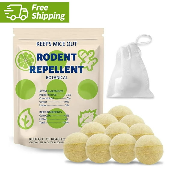 Tasajee Mouse Repellent Oils 10 Pack - Plant-Based, Powerful & Pet-Friendly Balls for Yard Mice Repellent for House Rodent Repellent Safe Indoor Use