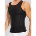 thumbnail image 1 of 1pc Men's Reinforced Slim Compression Shirt With Adjustable Belt, Simple & Daily Wear, 1 of 4