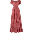 thumbnail image 1 of Zhitunemi Disfraz renacentista para mujer, vestido medieval de camisola, camisetas campesinas irlandesas debajo del vestido, 1 of 4