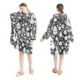 Black and White Easter Cozy Microfiber Polyester Sweatshirt Blanket