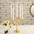 thumbnail image 4 of Candelabro De 5 Brazos, Centro De Mesa Decorativo Retro De Hierro Con Brazos Dorados, Para Mesa De Comedor De Boda En La Iglesia Del Hogar, 4 of 7