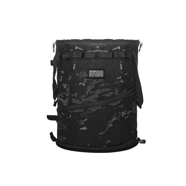 Cubo de basura plegable para acampar, cubo de basura grande, cesta de almacenamiento, cubo de basura portátil, cubo de basura para pesca, Patio, hogar, cubo de reciclaje camuflaje negro kusrkot bote de basura al aire libre