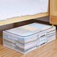 thumbnail image 1 of EGNMCR Underbed Storage Bag Reinforced Steel Frame Sturdy Structure, Foldable Organise Containers,Handles, See-Through, For Clothing, Blankets, Sweaters, Toys, Quilts Underbed Storage Ba g, 1 of 9