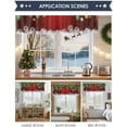 thumbnail image 6 of Christmas Curtain Valance for Windows Xmas Baubles Coniferous Rod Pocket Valance Window Treatments White Snowflake Pine Tree Twig Red Short Curtains for Kitchen Windows Bathroom Bedroom 54x18in, 6 of 7