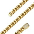 thumbnail image 2 of Gold Plated Cuban Link Chain Necklace for Men Women Stainless Steel Jewelry, 2 of 8