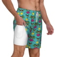 thumbnail image 3 of Picia Sunmmer Cat pattern Mens Swim Trunks with Compression Liner Stretch Beach Shorts Quick Dry with Zipper Pockets No-Chafing Board Shorts-Medium, 3 of 9