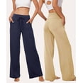 thumbnail image 5 of MLDRA 3 Pack Women's Wide Leg Pants with Pockets - Casual Loose Sweatpants Yoga Trouser Pants Sweat Palazzo Lounge Pajama Pants, 5 of 7