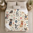 thumbnail image 5 of Dog Portrait Colorful Pet Artwork Playful Graphic Style Dog Lovers Colorful Pet Portrait Warm Flannel Blanket, Pet Adoption Gift for Living Room and Bedroom Home Decor, 5 of 9