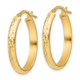 thumbnail image 3 of FJC Finejewelers 14 kt Yellow Gold Polished Bright Cut Oval Earrings Hoops, 3 of 6