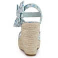 thumbnail image 3 of Sandalias de mujer Allegra K con tacón de cuña tipo alpargata con tira trasera floral y plataforma Flor azul 41, 3 of 6