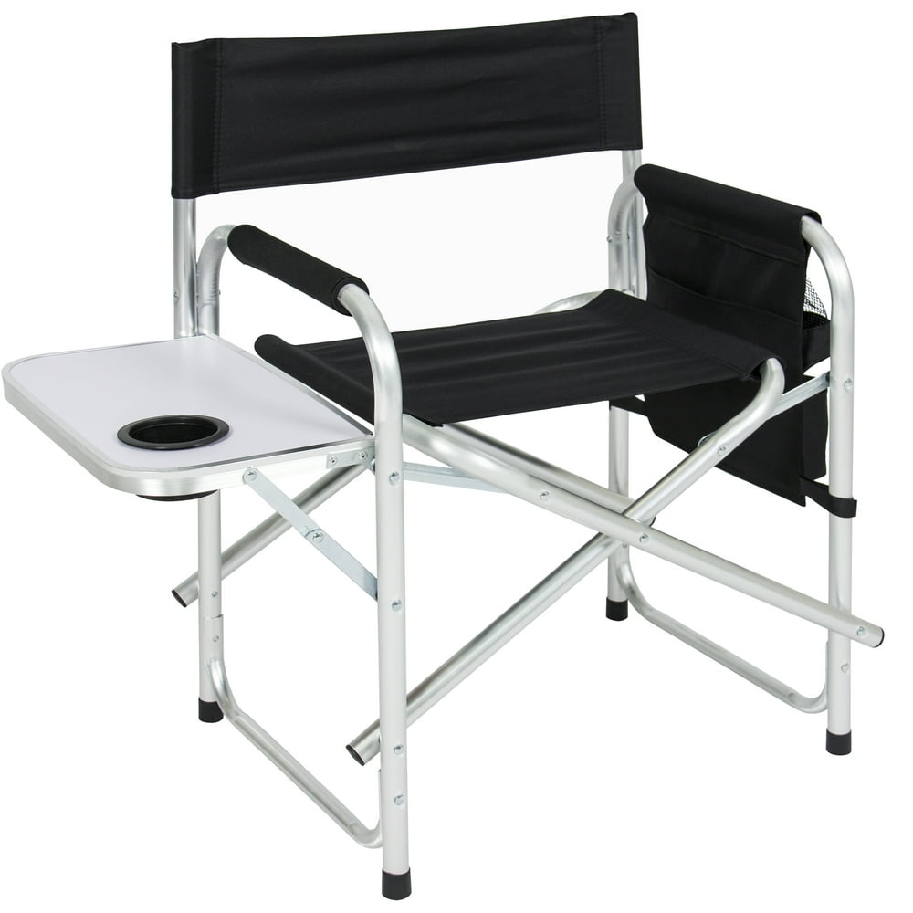 Best Choice Product Folding Camping Director's Chair w/ Side Table, Cup
