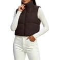 thumbnail image 2 of Vixolx Women Cropped Puffer Vest Zip Up Stand Collar Quilted Sleeveless Jacket Lightweight Fall Winter Casual Outerwear, 2 of 8