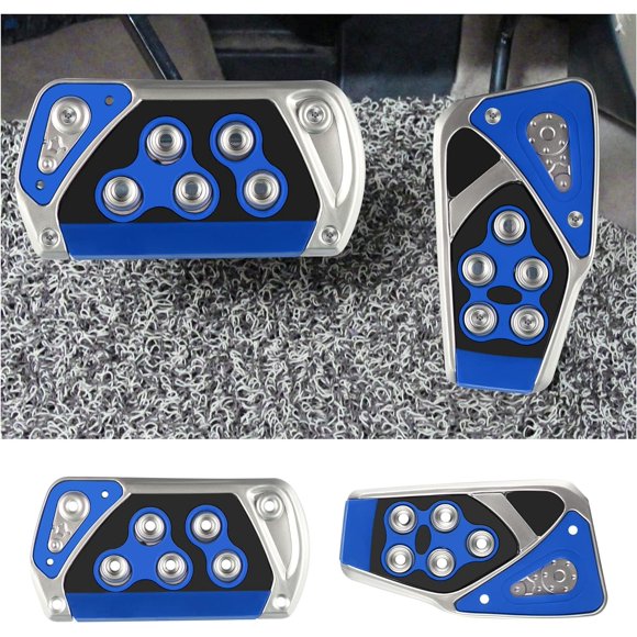XINQIHANG 2 PCS Upgrade Anti-Slip Performance Automatic Pedal Cover Kit(Brake & Gas Pedal Pads),No Drilling Compatible with Automatic Transmission (Blue)
