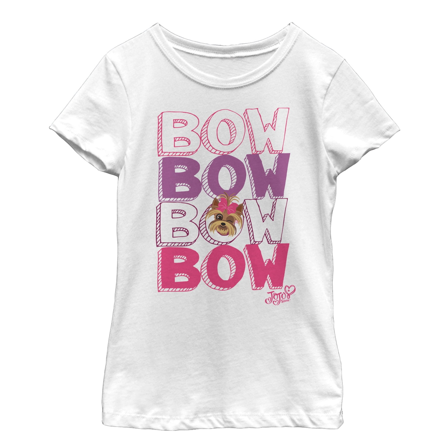 JoJo Siwa - Girl's Jojo Siwa BowBow Dog Cartoon T-Shirt - Walmart.com