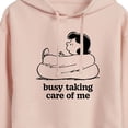thumbnail image 3 of Peanuts - Busy Taking Care Of Me - Juniors Cropped Pullover Hoodie, 3 of 6