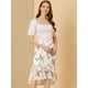 thumbnail image 4 of Falda de Cola de Pez Allegra K Gasa con Dobladillo con Volantes y Cintura Elástica Floral Mujer Blanco Amarillo XS, 4 of 6