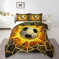 thumbnail image 2 of Erosebridal American Football Bedding King Comforter Set, Honeycomb Geometry Comforter Sets King Size, Ball Game Player Reversible Down Comforter, Microfiber Room Decoration, 3pcs, 2 of 8
