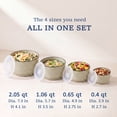 thumbnail image 3 of Onader 8 Piece Serving Bowls with Lid, Ceramic Mixing Bowls Set of 4, Food Storage Container for Soup Salad Meat Pasta Cereal Leftover, Microwave & Dishwasher Safe - Beige, 3 of 10