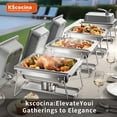 thumbnail image 5 of Chafing Dishes for Buffet, KScocina 4 Pack 5QT Square Stainless Steel Food Warmer Set, Professional Buffet Server with Visual Lid for Catering, Parties,Gray, 5 of 9
