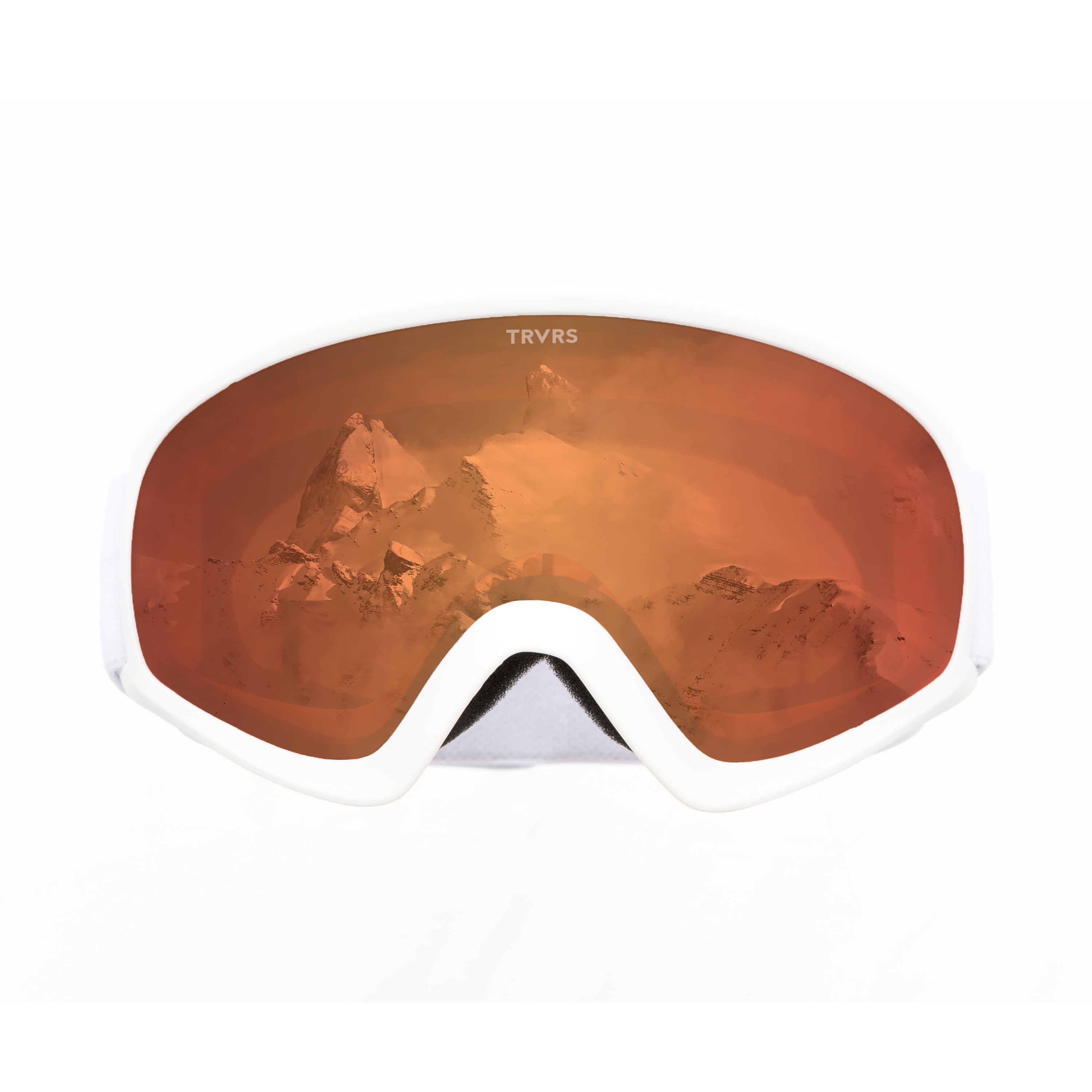 Traverse Iris Youth Ski, Snowboard, and Snowmobile Goggles, White & Ember by Traverse