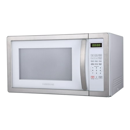 Farberware Classic 1.1 Cu. ft. 1000-Watt Microwave Oven, White and Platinum, FMO11AHTPLB