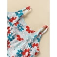 thumbnail image 6 of Biekopu Girls Summer Romper, Casual Street Sleeveless U Neck Floral Long Bell-Bottoms Romper, 6 of 9