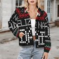 thumbnail image 3 of Jackets for Women Winter Coat Jackets Flannel Stand Collar Jacket(Feliz Navi Dad Ugly Christmas Shirt,Size:S-4XL), 3 of 7