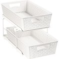 thumbnail image 1 of Simple Houseware 2 Tier Bathroom Organizer Tray Pull-Out Sliding Drawer/Under-Sink Storage, White, 1 of 9