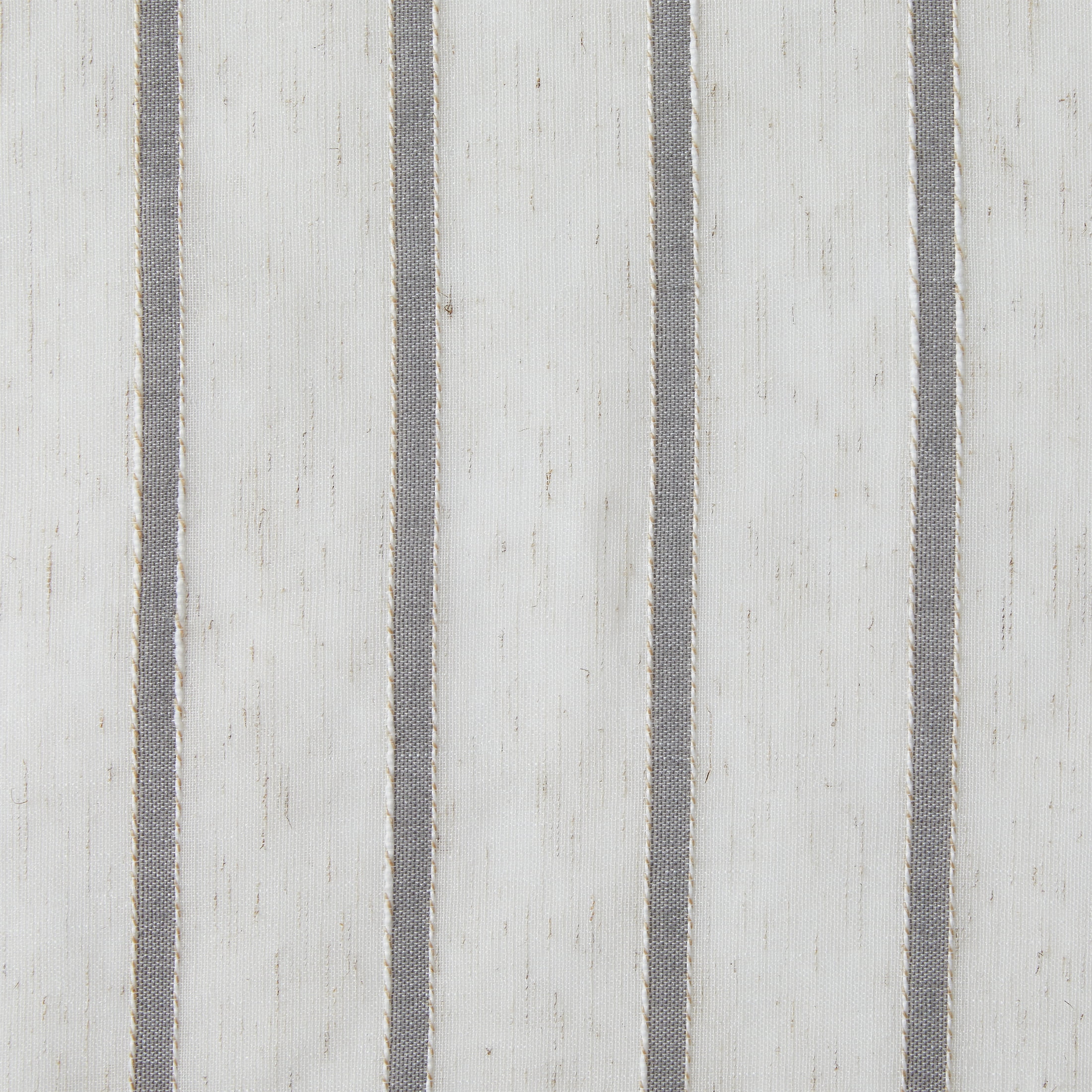 My Texas House Emerson Linen Stripe Light Filtering Tie Top Curtain Panel Pair, Grey, 76" x 95"