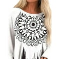 thumbnail image 3 of FASHIONWT Women's Colorful Printed Long Sleeve Round Neck Tops Loose Casual Flowvy T-Shirt, 3 of 4