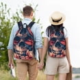 thumbnail image 4 of Yiaed Skull With Roses And Sunglasses Print Laptop Backpack Travel Canvas Backpack Vintage Aesthetic Backpack for School Knapsack Plain Backpack Backpack for School-, 4 of 5