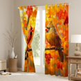 thumbnail image 3 of Manfei Cardinal Bird Blackout Curtains Set of 2 (52x84 Each),Autumn Fall Maples Window Curtains,Red Orange Curtains and Drapes For Children,Breathable Home Decor, 3 of 6